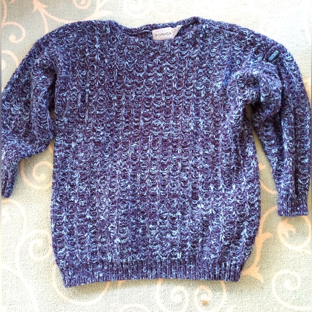 Vintage Athentic Forenza Unisex Navy Light Blue Thick Sweater M